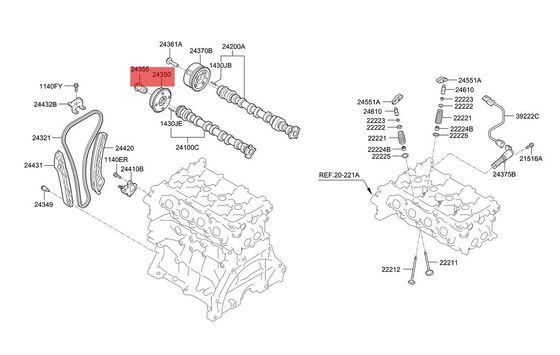 कार ओसीवी वाल्व हुंडई किआ ईंधन नियंत्रण वाल्व 24355-03HA0 आयोनिक एलांट्रा नीरो